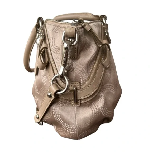 Coach Madison Vintage Dotted Op Art Sophia Satchel with Turquoise Interior - Picture 4 of 16